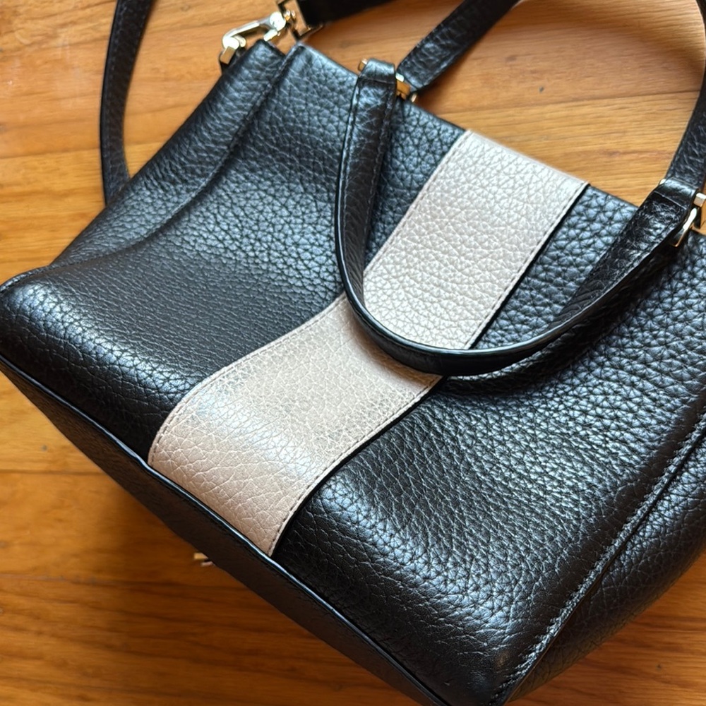 Kate Spade Black and Cream Leather Handbag - Picture 4 of 12